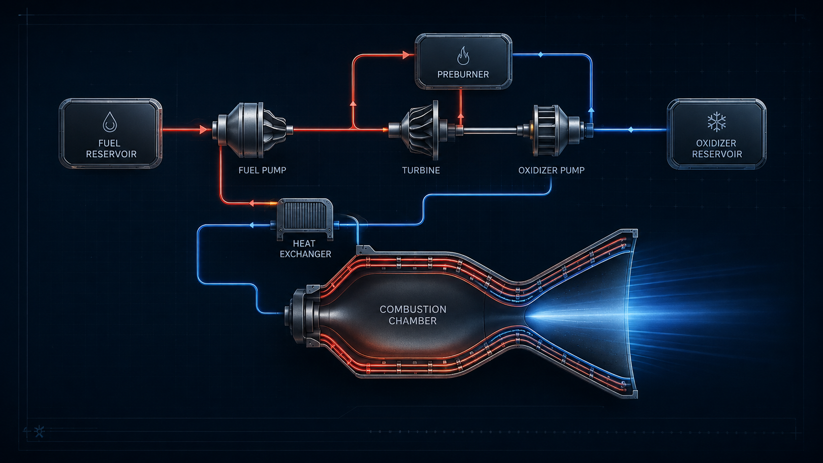 Thermal-fluid system design schematic